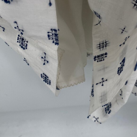 by Anthropologie Marcie Textured Tunic Dress Womens XS White Blue‎ Pockets Lined - Picture 6 of 9